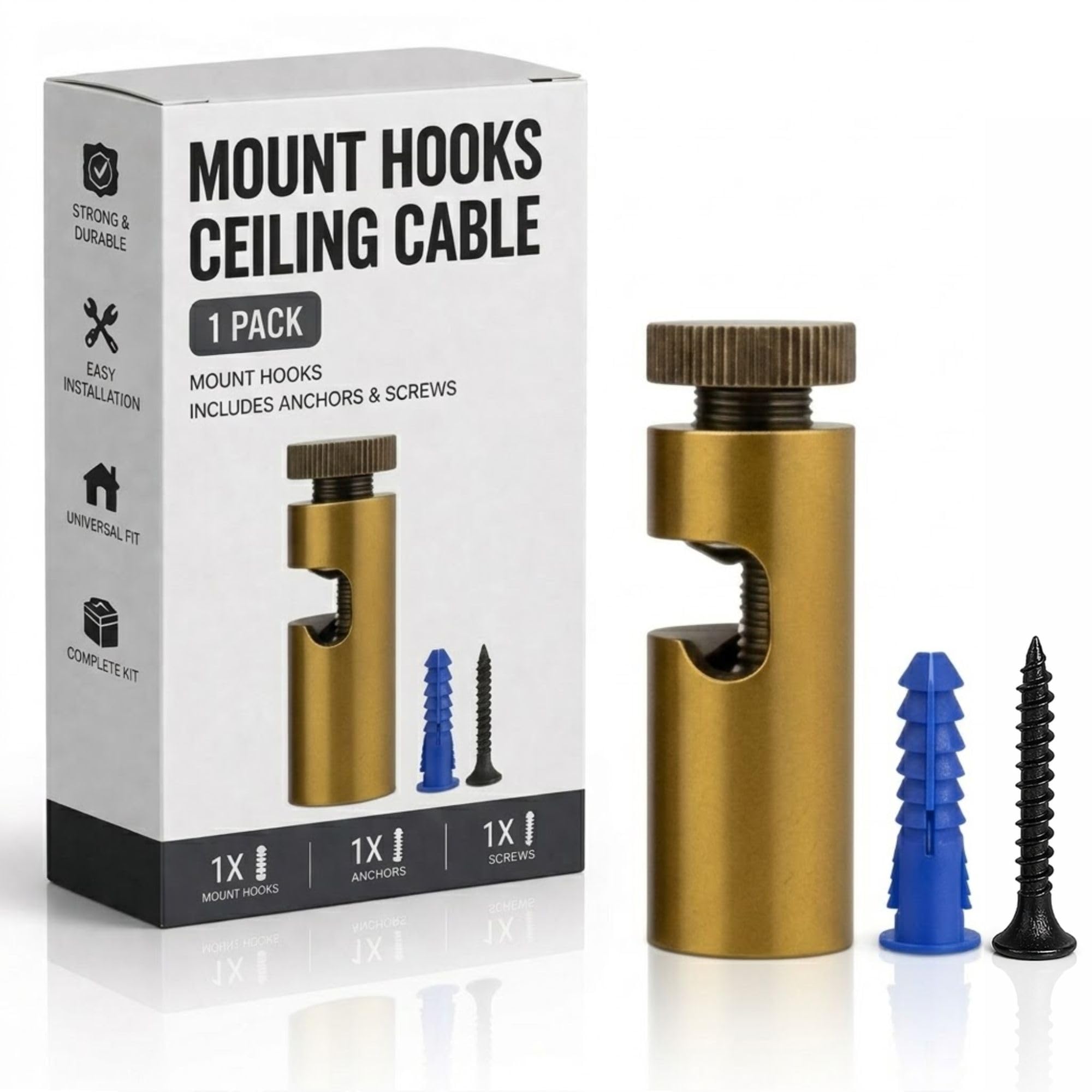 Dc Voltage Yellow Ceiling Cable Mount Hooks For Swag Chandelier And Spider Lighting Minimalist Cord Keeper Easy Fit Metal Hook With Screw For Pendant Light Cable
