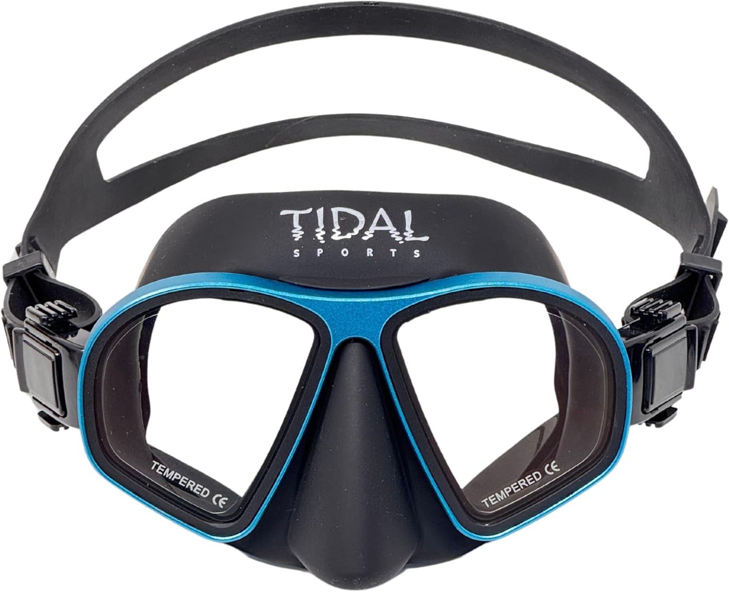 Tidal Freedive Mask - Aluma Pro with Advanced Anti-Fog Technology. Ultra Low Volume Mask for Freediving, Snorkeling and Scuba Diving. Tempered Glass Lens.