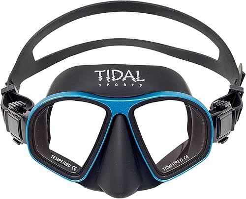 Tidal Mask Aluma Pro con tecnología avanzada antivaho - para buceo, esnórquel y apnea. Lente de vidrio templado de bajo volumen. Máscara antivaho