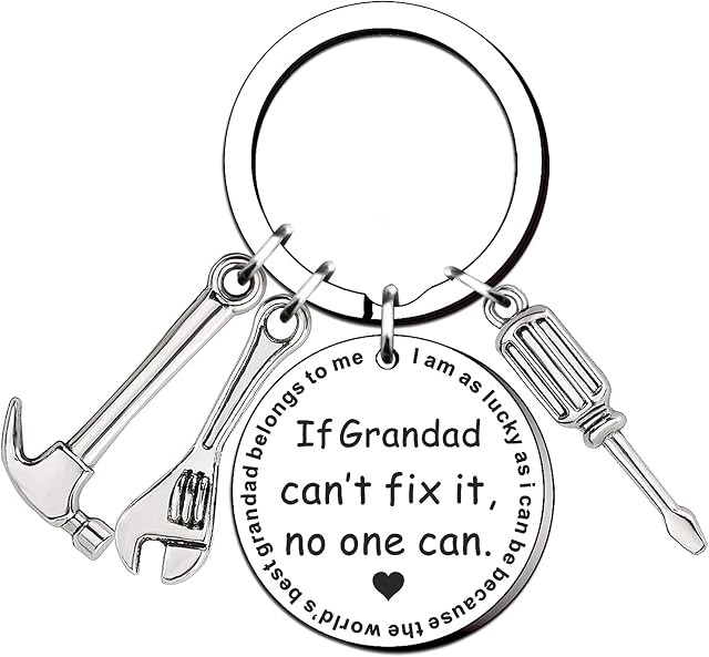 TTOVEN Grandad Gifts Fathers Day Keyring Gifts If Grandad Can't Fix It No One Can Grandad Grandpa Grandfather Keyring Grandad Birthday Gifts for Grandad Grandpa Grandfather from Granddaughter Grandson