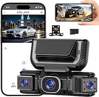 4-Kanal-Dashcam mit WLAN und Nachtsicht,360° All-Around Protection,4-Channel 360° Dash Cam,4 Kanal Dashcam Auto Vorne Hinten Innen Seiten mit Nachtsicht,G-Sensor (64G,Zigarettenanzünder)