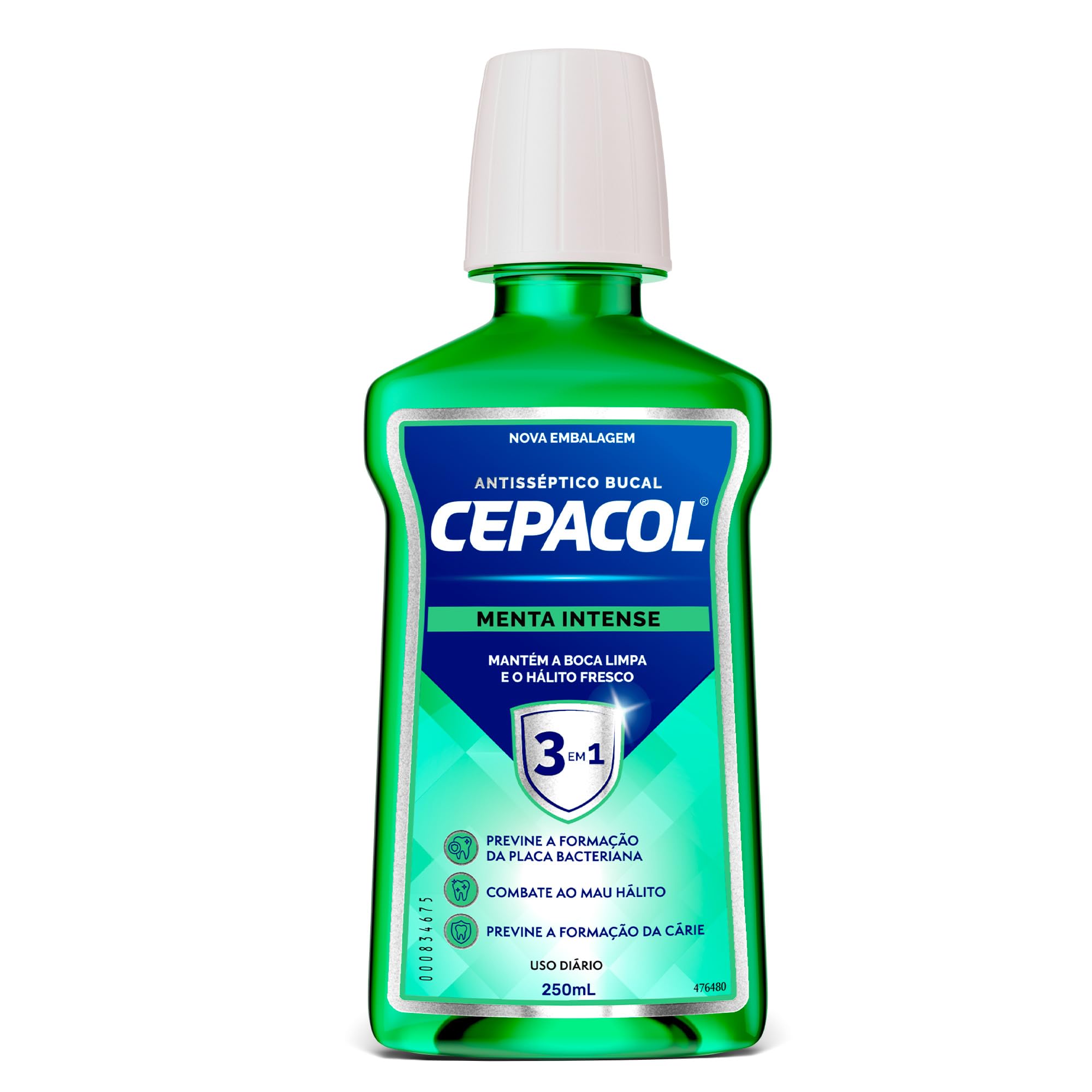 CEPACOL - Enxaguante Bucal Menta Intense - Sabor Refrescante - Hálito Fresco - 250ml
