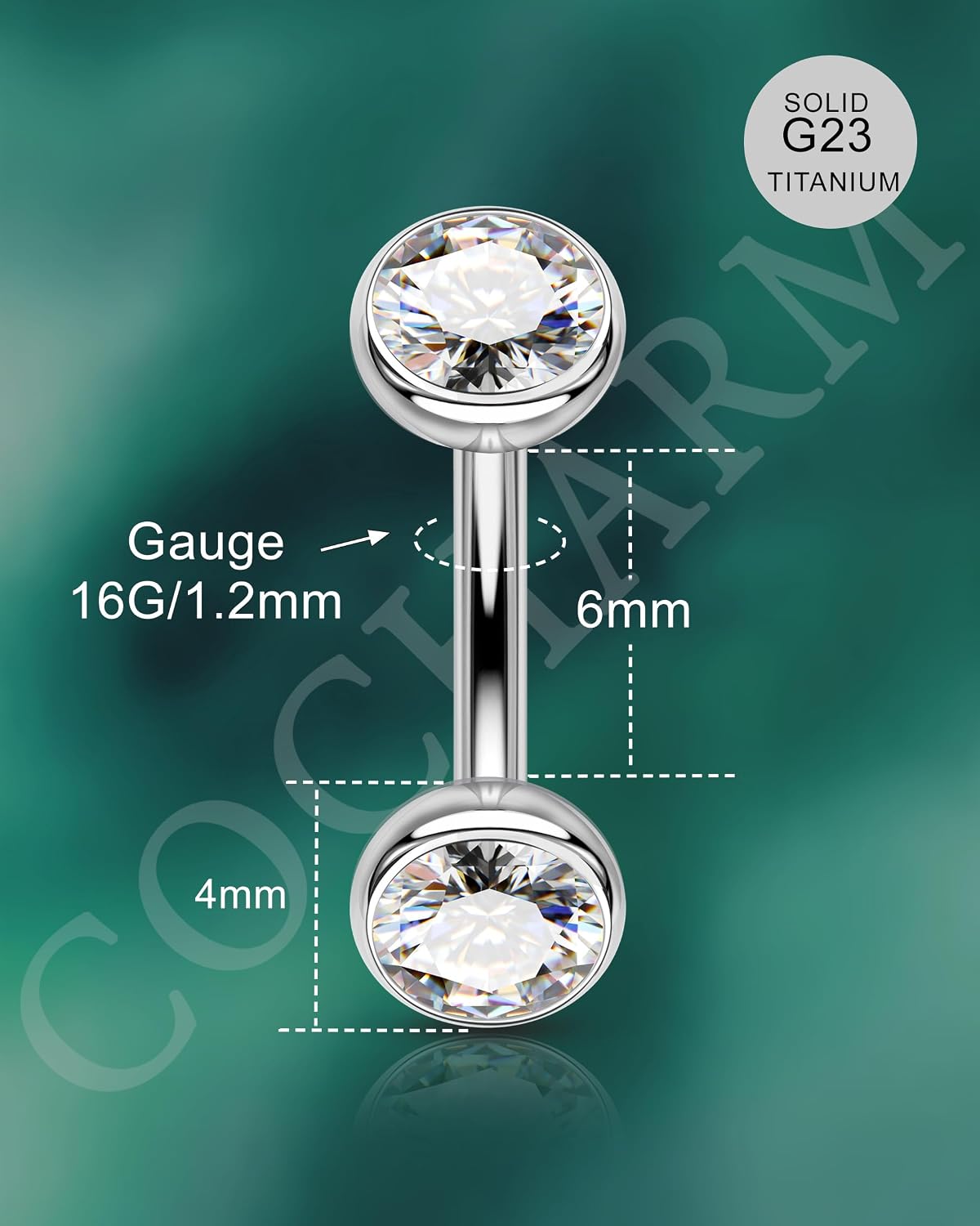 COCHARM Cute Titanium Rook Earrings 16g Silver Surgical Steel Rook Piercing Jewelry 6mm 8mm Eyebrow Rings Eyebrow Barbell Threaded Dainty Rook Bar Nickel Free
