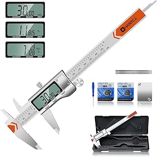 HARDELL Digital Caliper 150mm, Micrometer Calipers Measuring Tool with Large LCD Screen, Mm/Inch/Fraction Conversion, Precision Vernier Calipers for Household/DIY