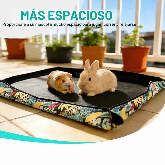 Foto 6 de 8 de Jaula Cobaya Tapete, Lavables Jaula Conejo Tapete Se Puede reutilizar Jaula para Conejos Impermeable 75x75 cm…