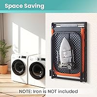 Vista 6 de Seiritex Tabla de planchar montada en la pared con soporte de hierro, 36 x 13 pulgadas, tabla de planchar plegable de montaje compacto para espacios