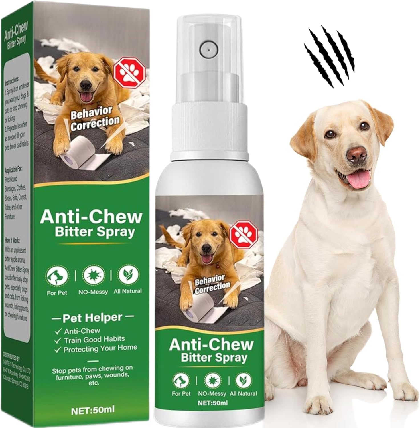 ZAREL Anti Chew Spray for Dogs, Stop Chewing Licking Biting, Training Aid