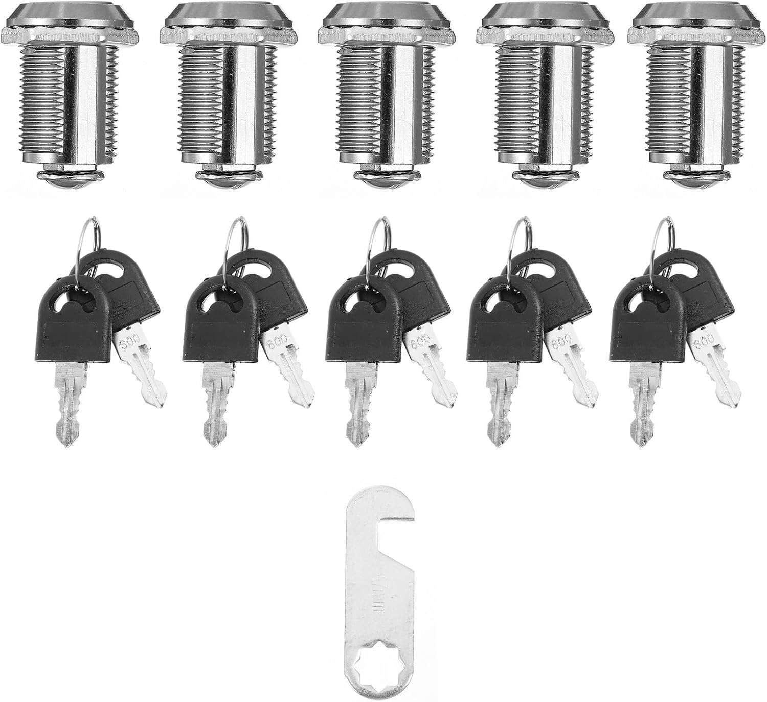 Generic 5pcs Cabinet Cam Locks with Keys Mailbox Lock for Office Home Storage Tool Box Keyed Alike