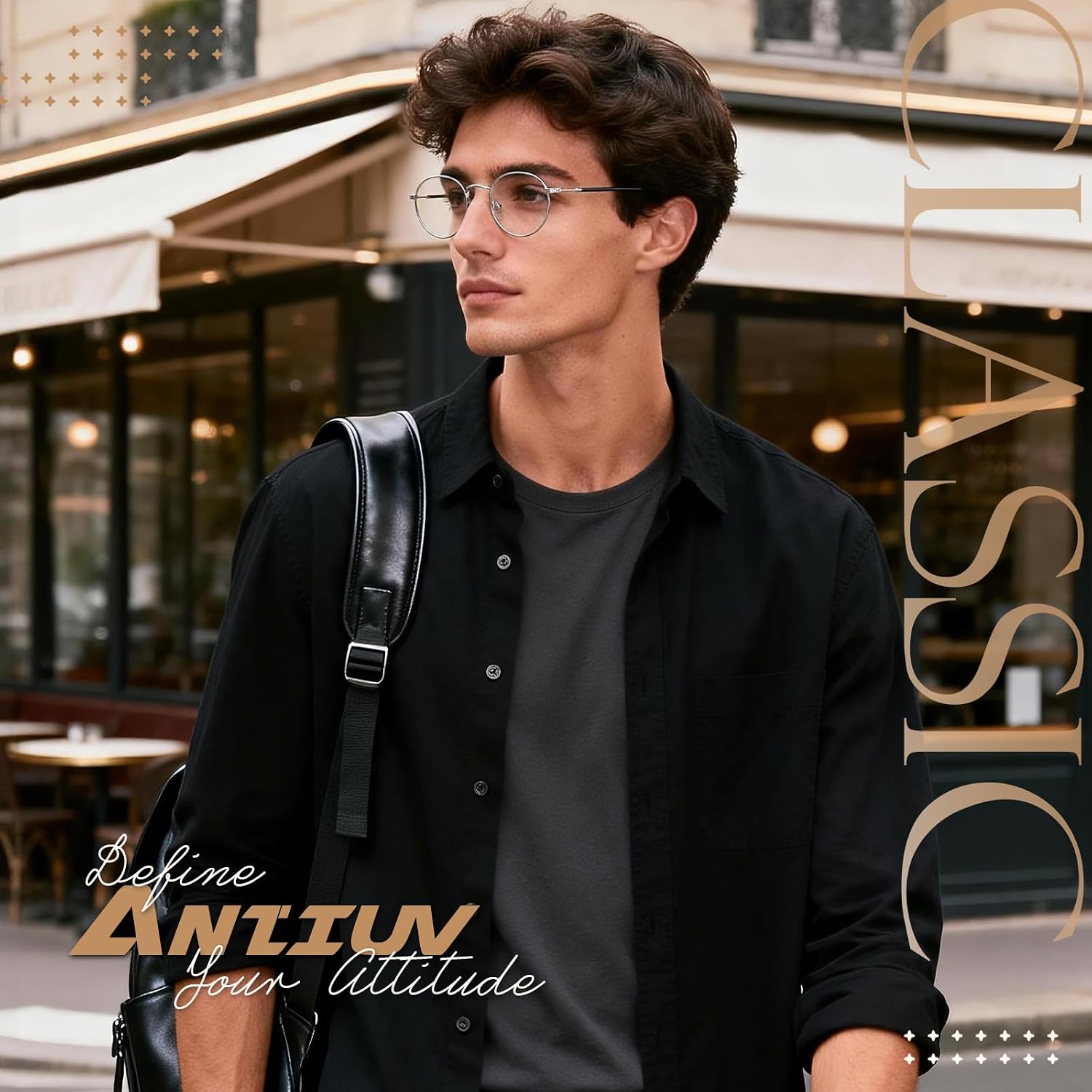 Retro Round Fake Glasses Women Men,Classic Non-Prescription Eyeglasses,Circle Clear Lens Lightweight Fashion Eyewear