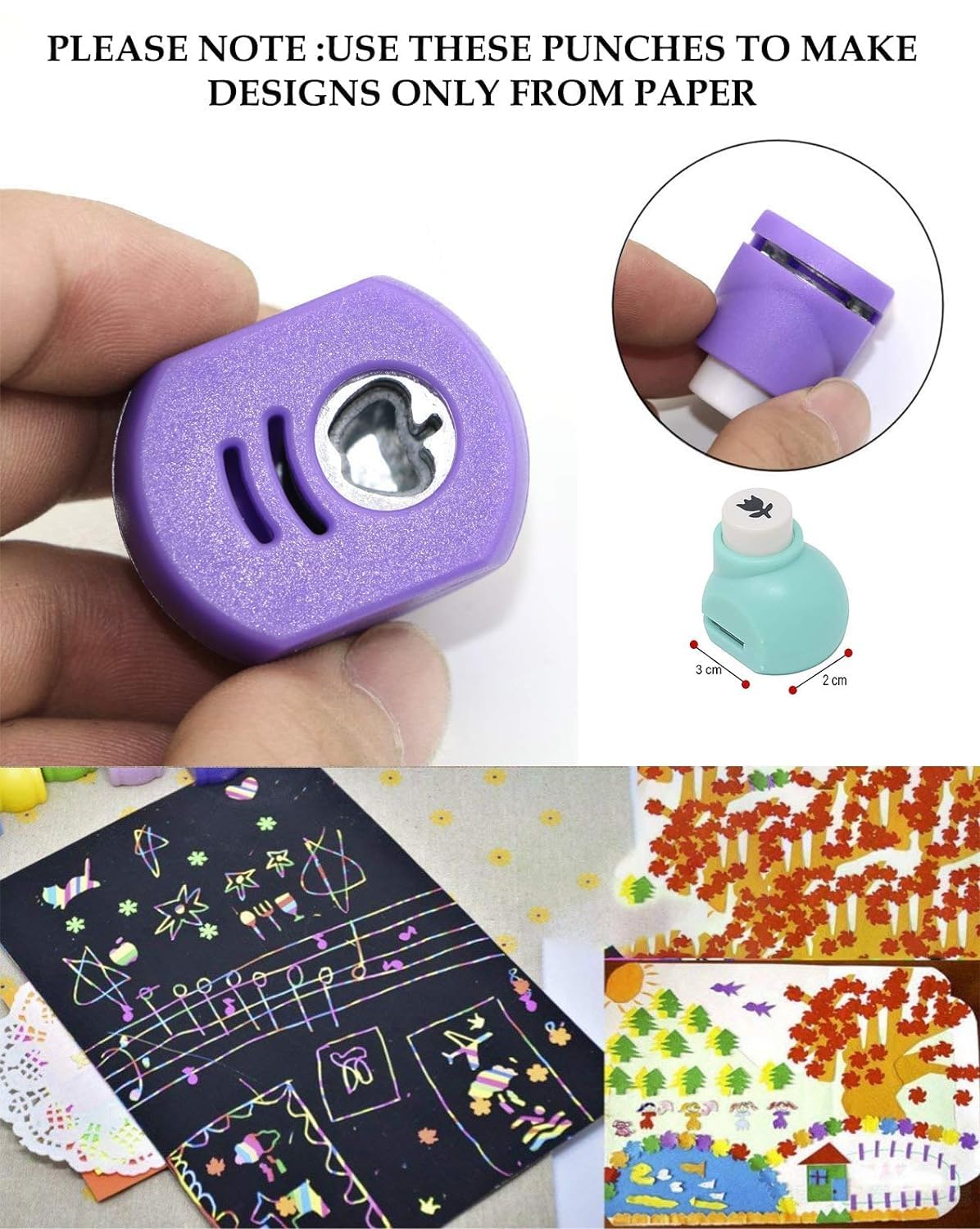 MAPLE DIY Art and Craft Punches for Creative School Projects/Gifting/Scrapbooking/Nail Art Craft for Kids aned Adults PACK OF 4 PCS (4) 2