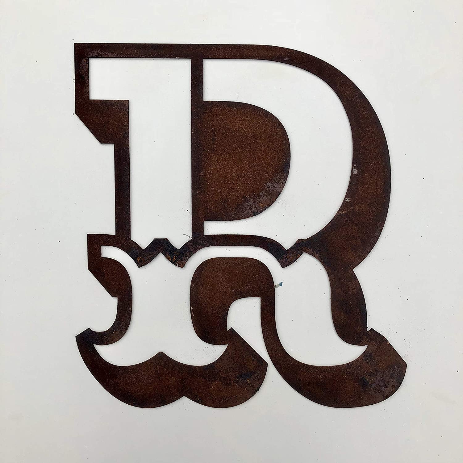 12" Rusty Metal Letters A-Z 0-9 Carnival Font, Personalised Decorations Home Garden Signs Gifts Rustic Presents Home Bar Decor Signage Accessories Wall Fence Inside or Outside (R)