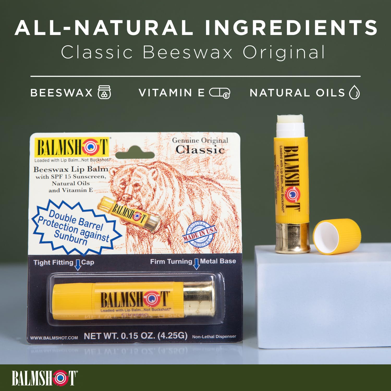 BALMSHOT Lip Balm Two Pack of Classic & Cool Mint