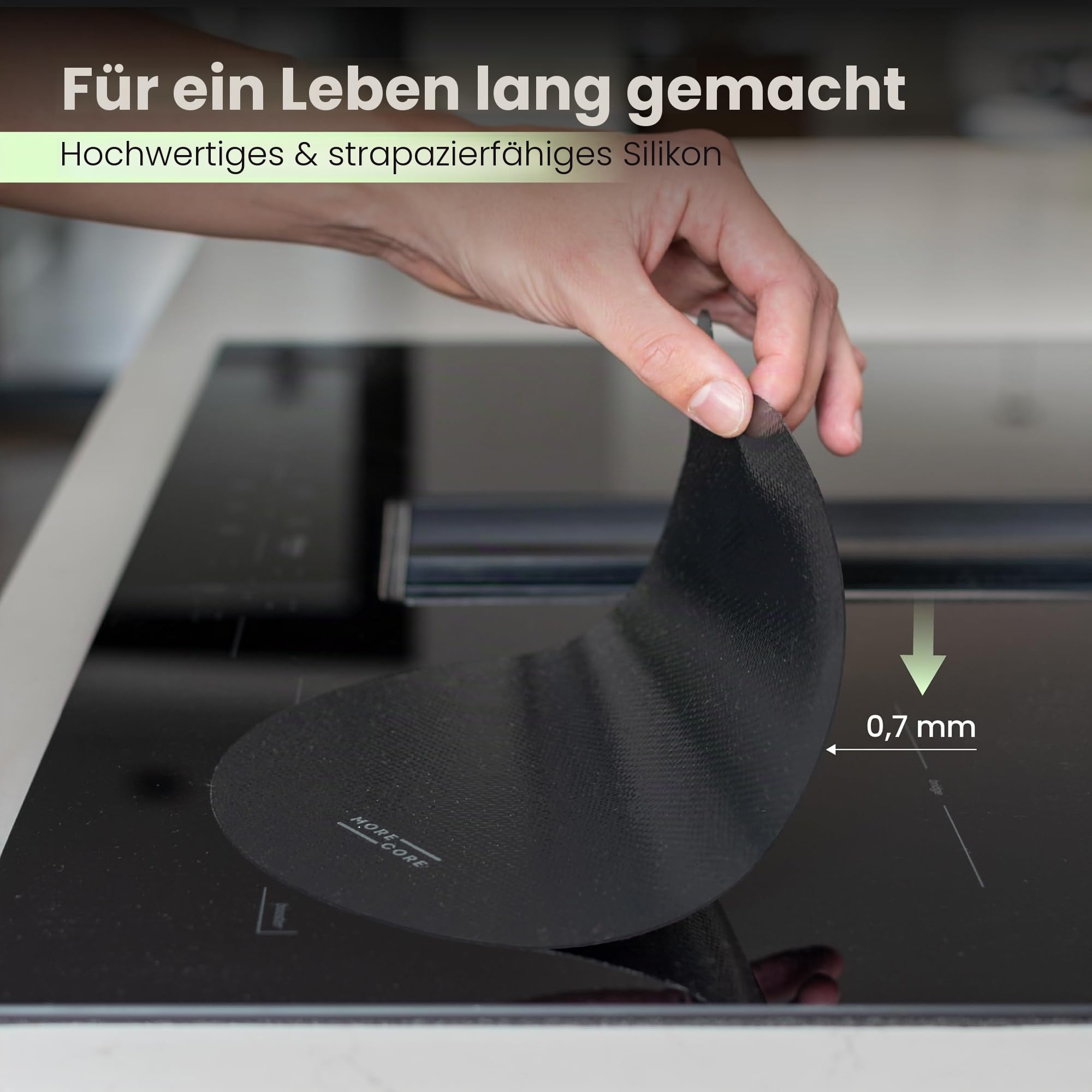 MoreCore Induktionsschutzmatte | Herdabdeckplatte | Herdabdeckung Induktionsfeld | kochfeld Abdeckung | Induktionsmatte | Abdeckung Induktionskochfeld | Silikon Matte | Herdabdeckplatten | 5 Stück