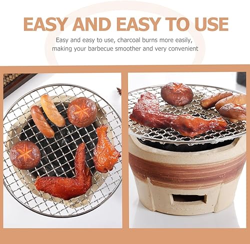 Miniatura 5 de DOITOOL 1 juego Hibachi Grill - Estufa de barbacoa de carbón y gas para interiores y exteriores - Estufa portátil de arcilla para asar