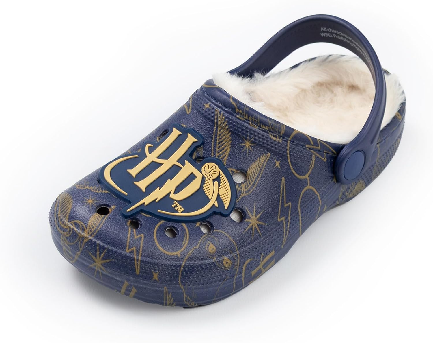 Harry Potter Girls Navy Logo Fur Lined Clogs | Soft Lining for Comfort | Casual Wear for School & Play | Movie Themed Footwear