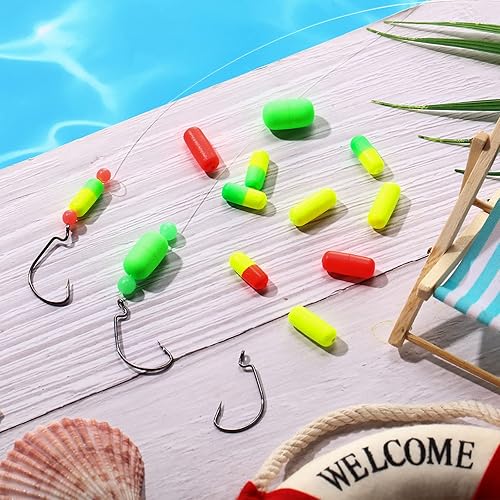 Miniatura 5 de Skylety 100 unidades flotantes de espuma Pompano aparejos de pesca Snell flotantes Pompano aparejos de pesca Kit de fabricación para trucha bagre