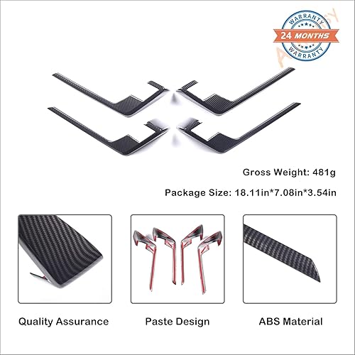 Miniatura 7 de Aunginsy Cubierta de panel de manija de puerta interior de automóvil compatible con Toyota Tundra 2022-2024 2025, panel de puerta delantera y