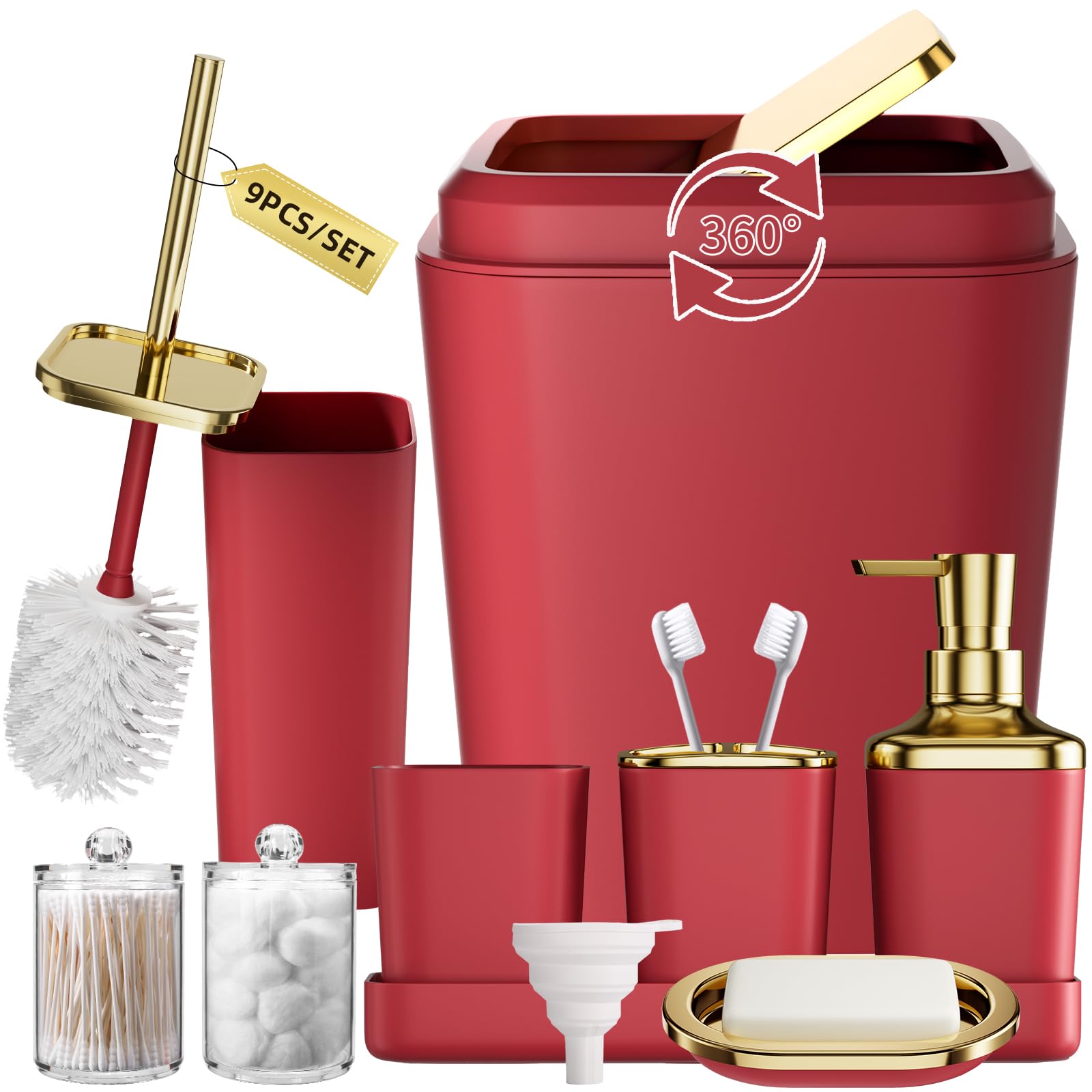 XLHOMO 9PC Burgundy Set