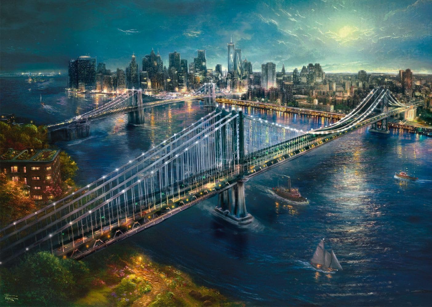 Schmidt, Moonlight Over Manhattan (2,000 Pieces), Jigsaw Puzzle, Ages 14 Plus, 1 Plus Players