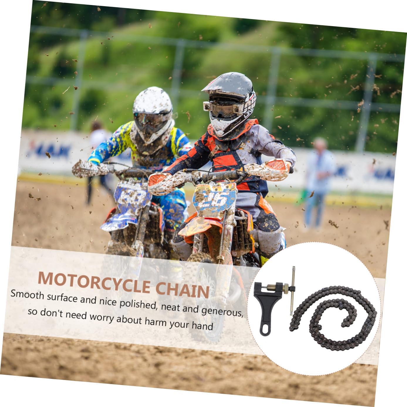 Ogniw Łańcucha Napędowego Do Motocykla Terenowego Wytrzymały Łańcuch Do Dirt Bike z Łatwym Montażem i Trwałym Materiałem Zapewniającym Bezpieczeństwo Jazdy