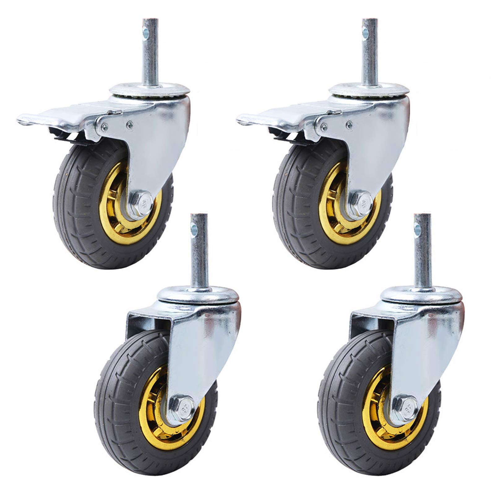 Roulettes industrielles en caoutchouc M14 pour chariot de manutention robuste
