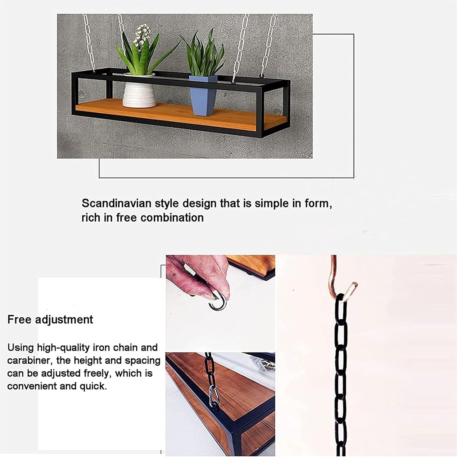 Ceiling Wine Glass Rack Ceiling Wine Rack Wood Storage Shelf,Height Adjustable,with 1m Long Iron Chain Industrial Retro Shelves,Stemware Holder,Bar/Kitchen/Restaurants Decorative S