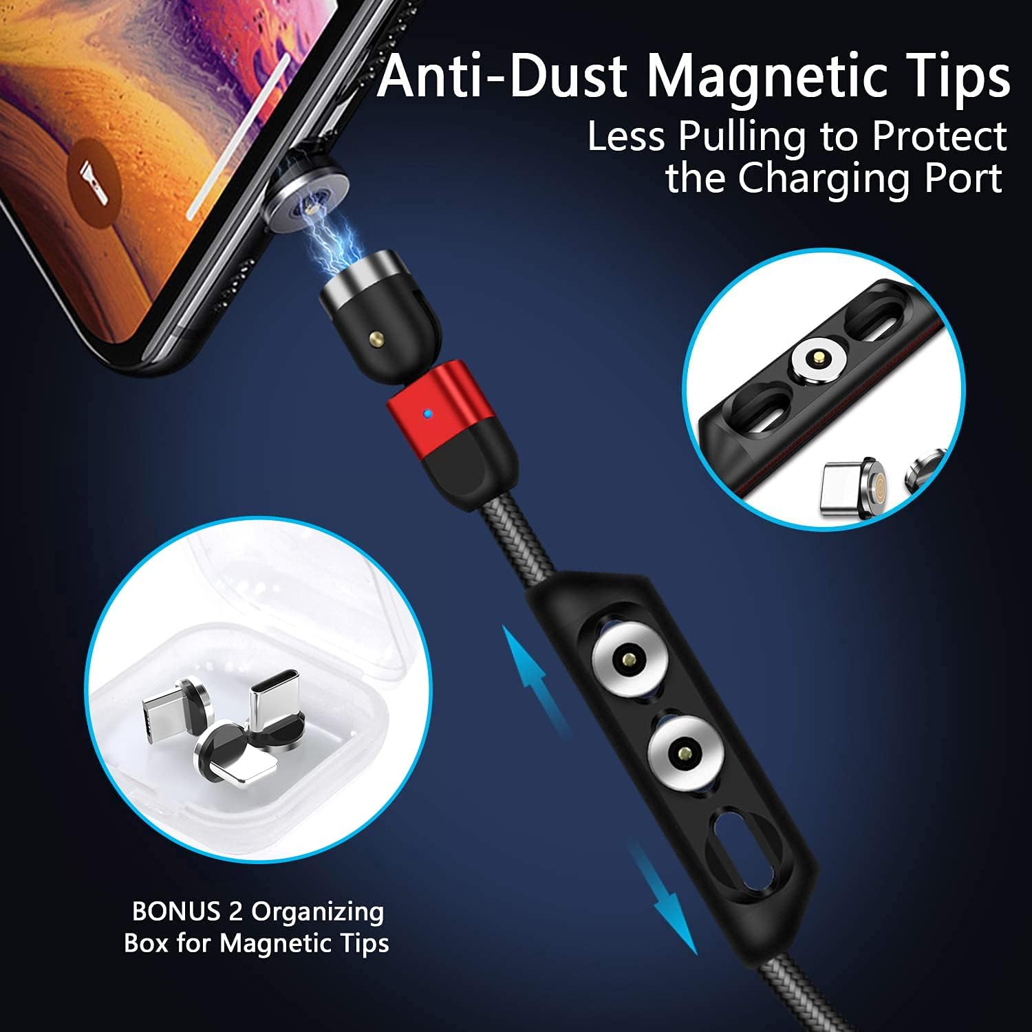 Rеvіеw Prоduсt Magnetic Charging Cable, AMZLIFE 3 in 1 360°& 180°Rotation Universal USB Charger Cord Compatible with Mirco USB, Type C Android Phone & iProduct Device(2 Pack 3.3 ft, 1 Pack 6.6 ft,9 Adapters, Red) Wееklу Tор Sаlе Magnetic Charging Cable, AMZLIFE 3 in 1 360°& 180°Rotation Universal USB Charger Cord Compatible with Mirco USB, Type C Android Phone & iProduct Device(2 Pack 3.3 ft, 1 Pack 6.6 ft,9 Adapters, Red)