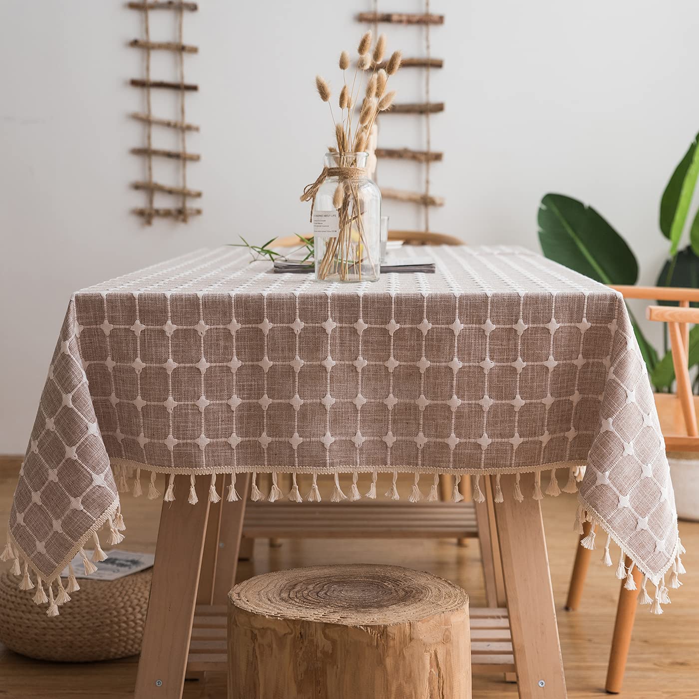 Nappe rectangulaire en coton pour salle à manger et repas de fête en famille