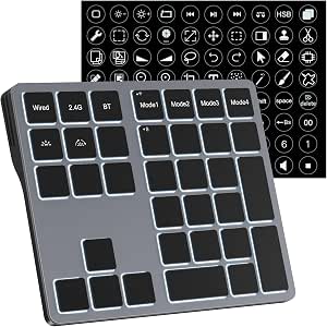 Doohoeek Tri-Mode Programmable Keyboard (BT/2.4G/Wired) with Backlit and Custom Keys
