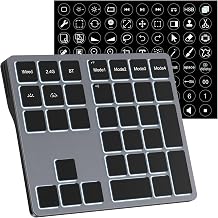 Doohoeek Tri-Mode Programmable Macro Keypad for Windows PC, 25 Custom Keys with Shortcut Stickers, Wireless Bluetooth/2.4G/ Wired Keyboard for Excel, Video Editing, Graphic & Office Productivity