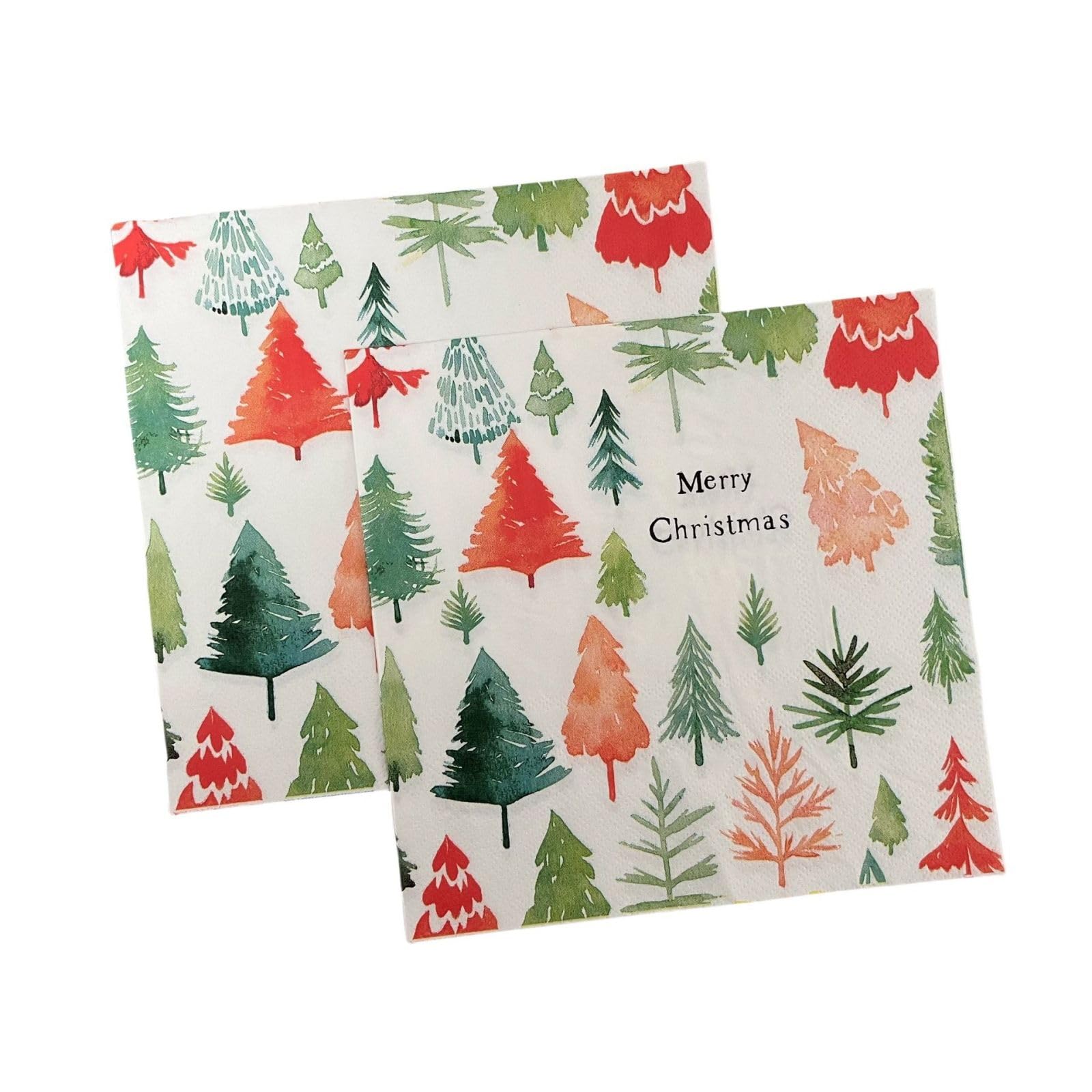 Serviette Papier Anniversaire Modèle Arbre De Noël Serviette de Table Mariage Serviettes Papier Jetables Cocktail Serviettes de Table en Tissu pour Partys Cocktail Mariage Toilette 30 Paquet(33x33cm)