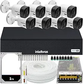 Kit Intelbras 8 Câmeras Vhc 1120 20m Dvr De 8 Canais Hd 1tb