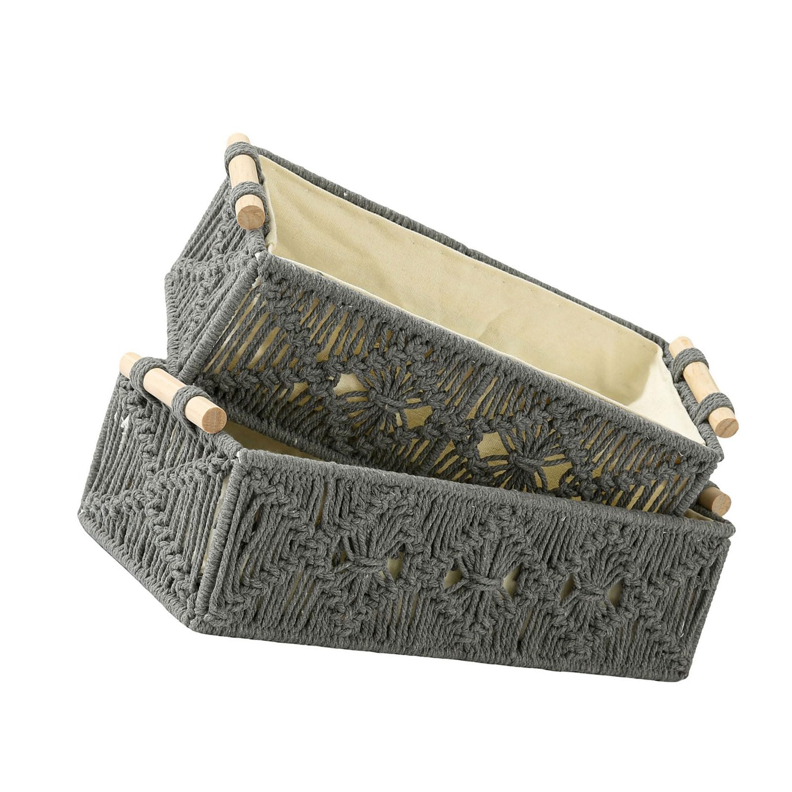 Tsophreniq Multipurpose Woven Storage Basket Sturdy Cotton Organizers for Home Decoration and Daily Use Items Desktop Clutter Organizers