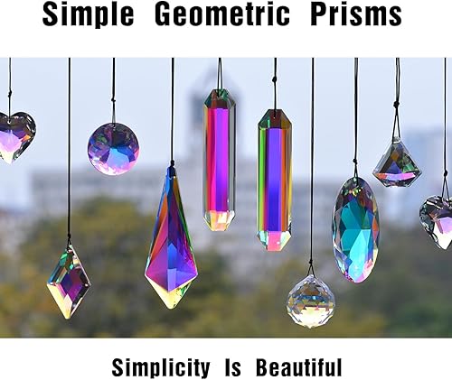 Miniatura 7 de STINO - 2 prismas grandes de cristal de 5 pulgadas, atrapasoles colgantes con prisma de cristal, fabricante de arco iris para ventanas, balcón