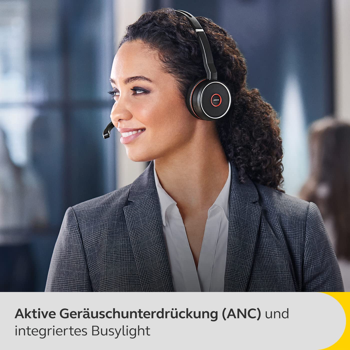 Jabra Evolve 75 SE Schnurloses Stereo-Headset - Bluetooth-Headset mit Mikrofon mit ANC und Ladestation - Für MS Teams Zertifiziert, kompatibel mit Allen gängigen Plattformen - Schwarz