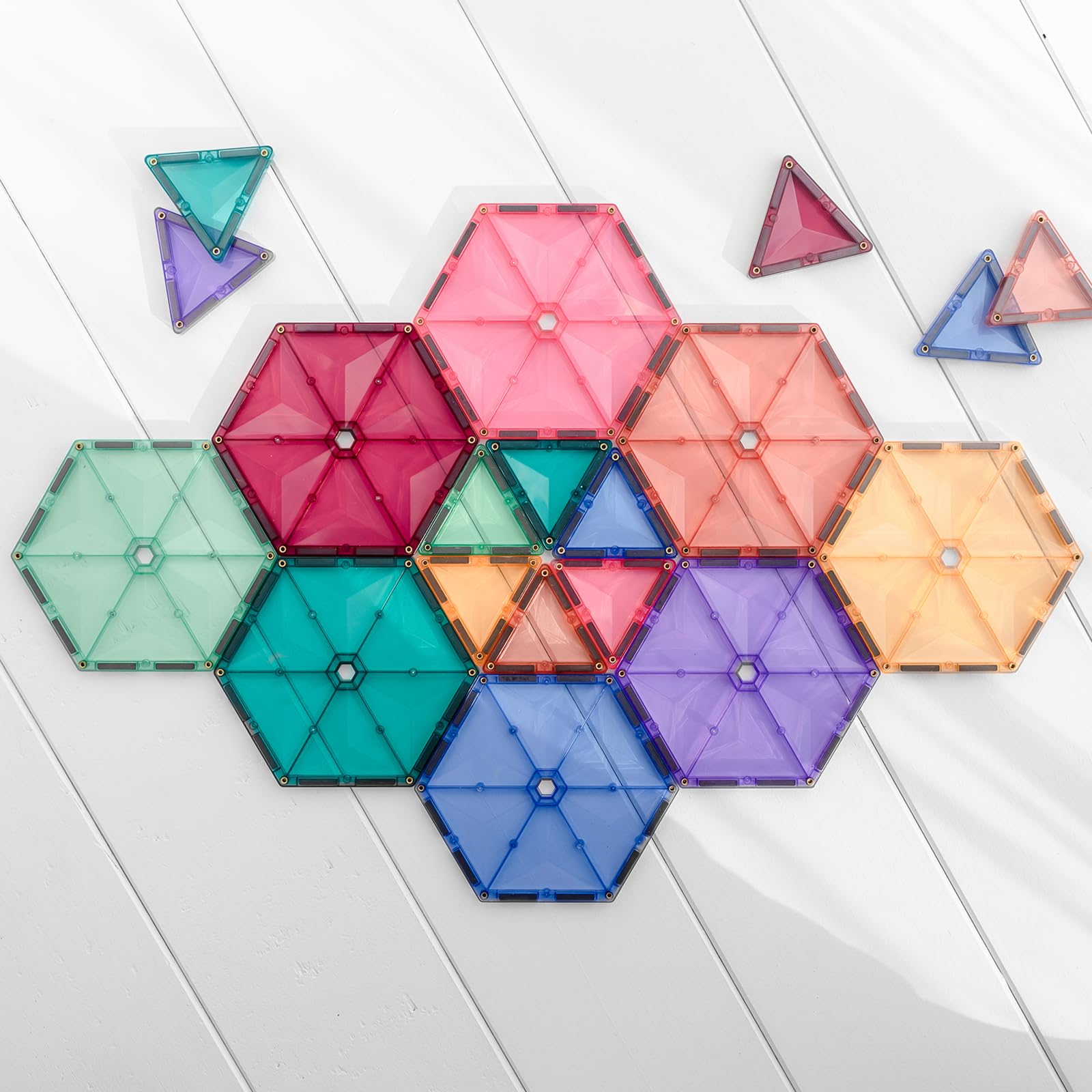 CONNETIX Magnetbausteine Pastell Geometriepaket, 40 Stück