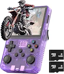 R36S Handheld Game Console, Preloaded with 15000+ Games (Purple)