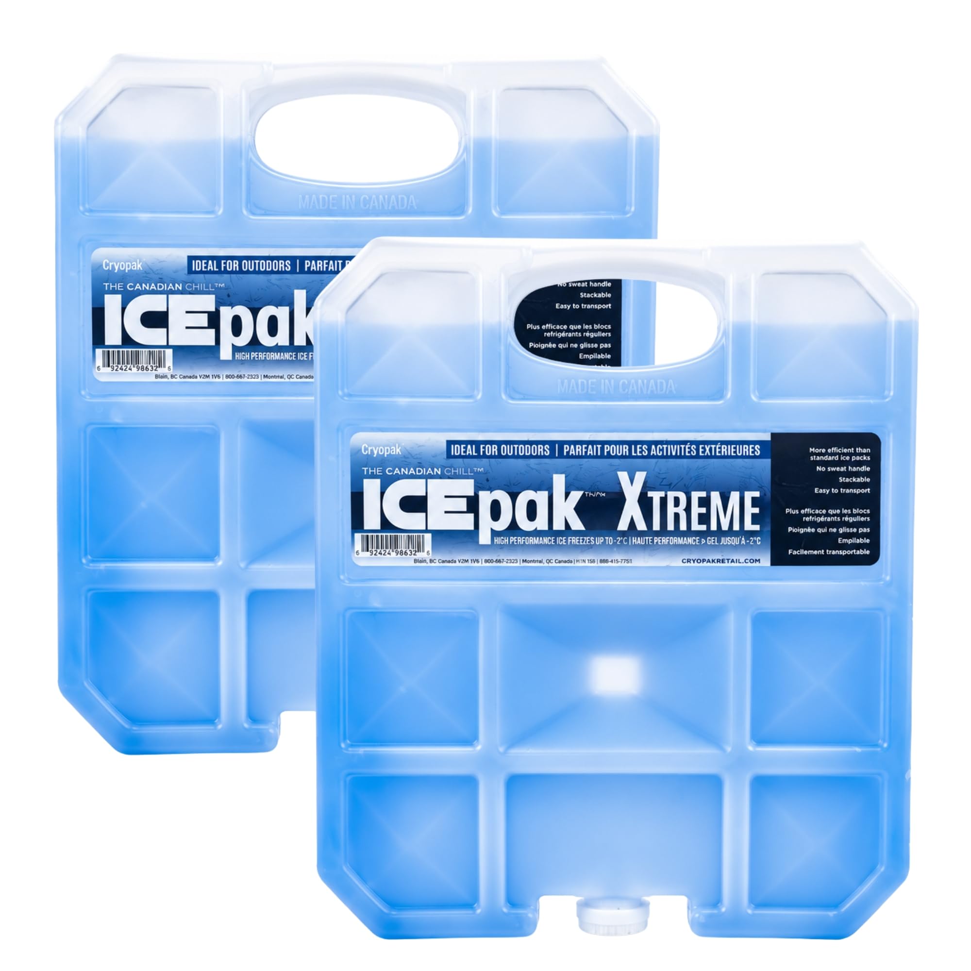 Cryopak ICEpak Extreme – Bloc Réfrigérant Rigide Réutilisable pour Glacières et Sacs Isothermes, sans BPA, Non Toxique, Compatible Congélateur