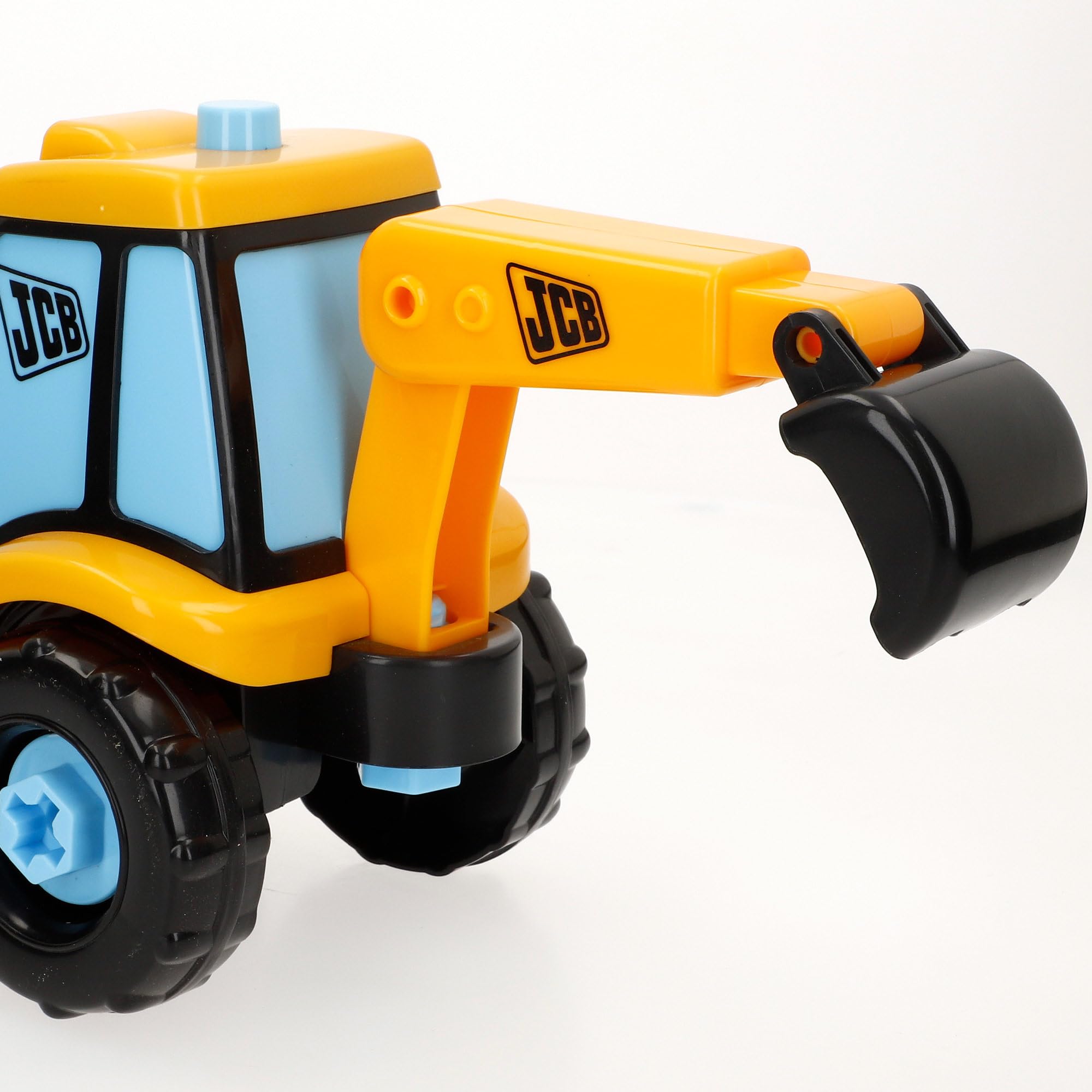ColorBaby Teamsterz - Excavatrice Amovible, Tournevis électrique, Pelle Avant et arrière Mobiles, Jouet éducatif avec Grandes pièces, recommandée à partir de 18 Mois, Piles incluses (39507)