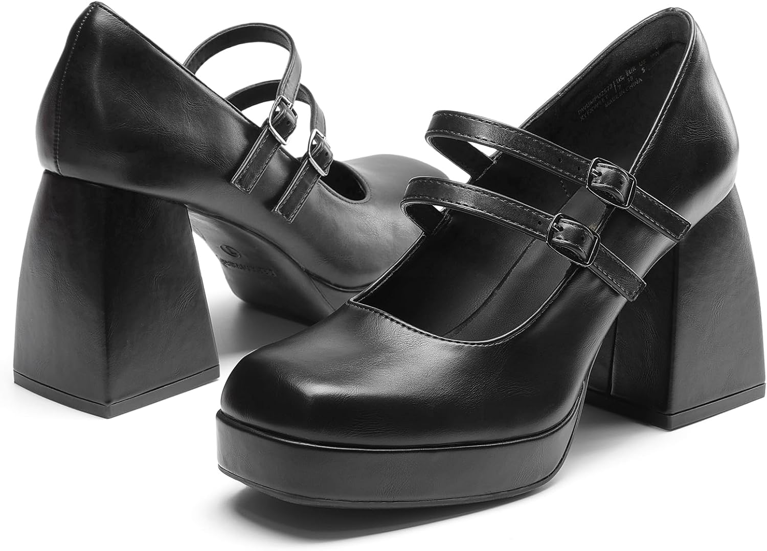 DREAM PAIRS Women's Platform Mary Jane High Chunky Closed Toe Heels Block Square Toe Double Strap Dress Pumps Fashion Party Y2K Shoes
