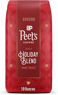 Peet's Coffee, Dark Roast Ground Coffee - Holiday Blend 10 Ounce Bag