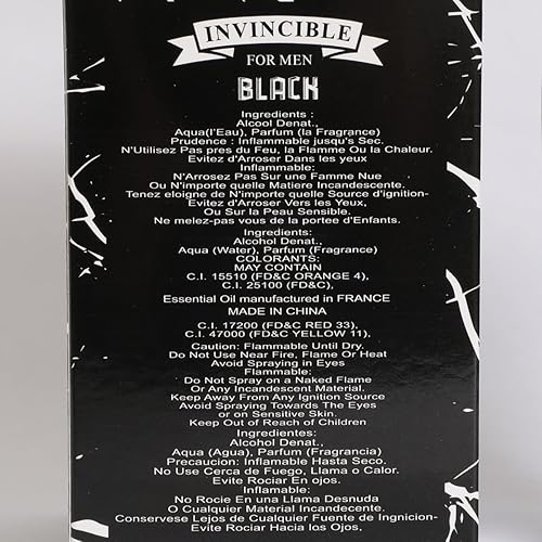 Miniatura 6 de Invincible Black Spray Colonia - Eau De Parfum para Hombres - 3.4 fl.oz