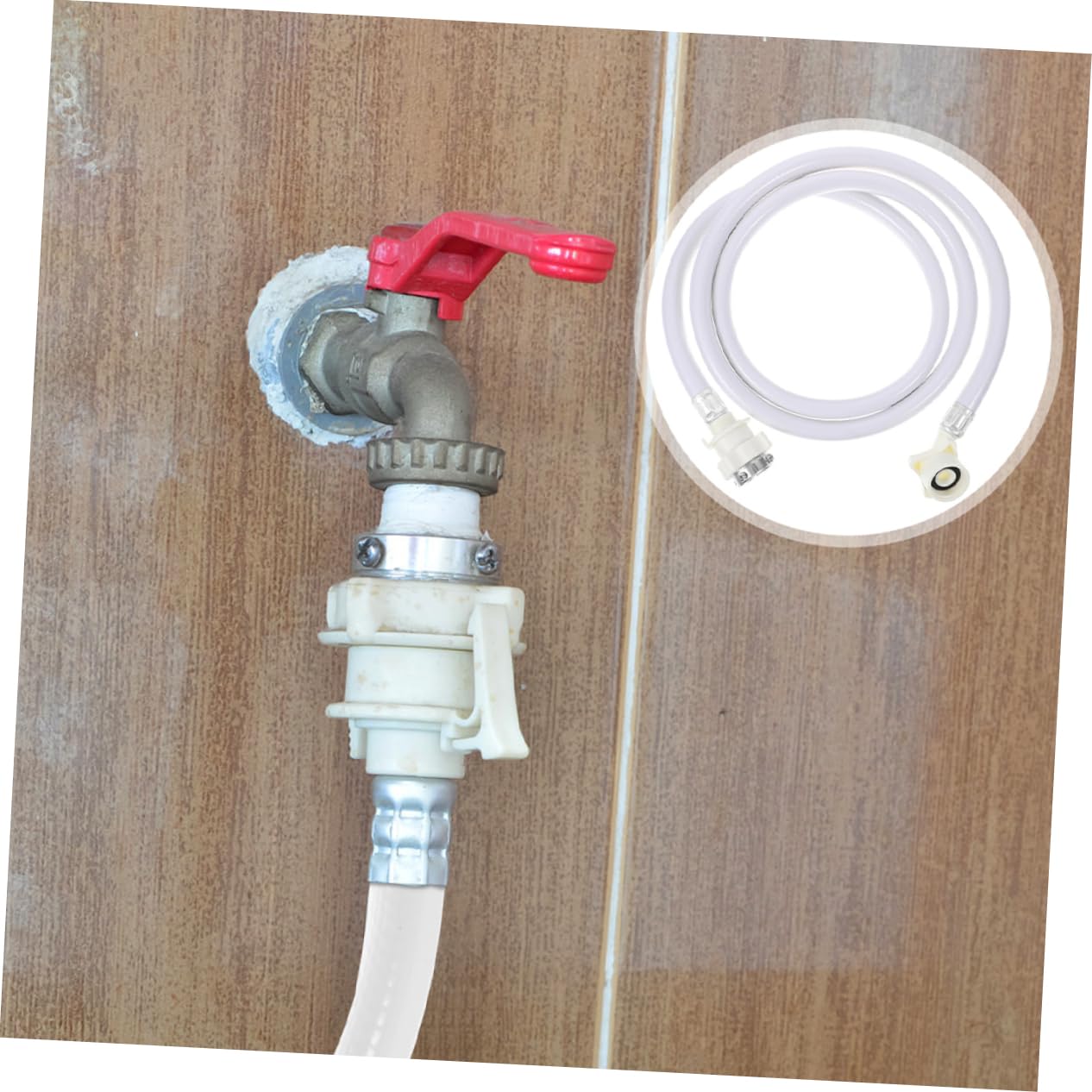 Manguera de Entrada para Lavadora 2m, 2 Piezas, Pvc | Acero Inoxidable Extremos, Color Blanco, Extensión de 2m para Suministro Doméstico