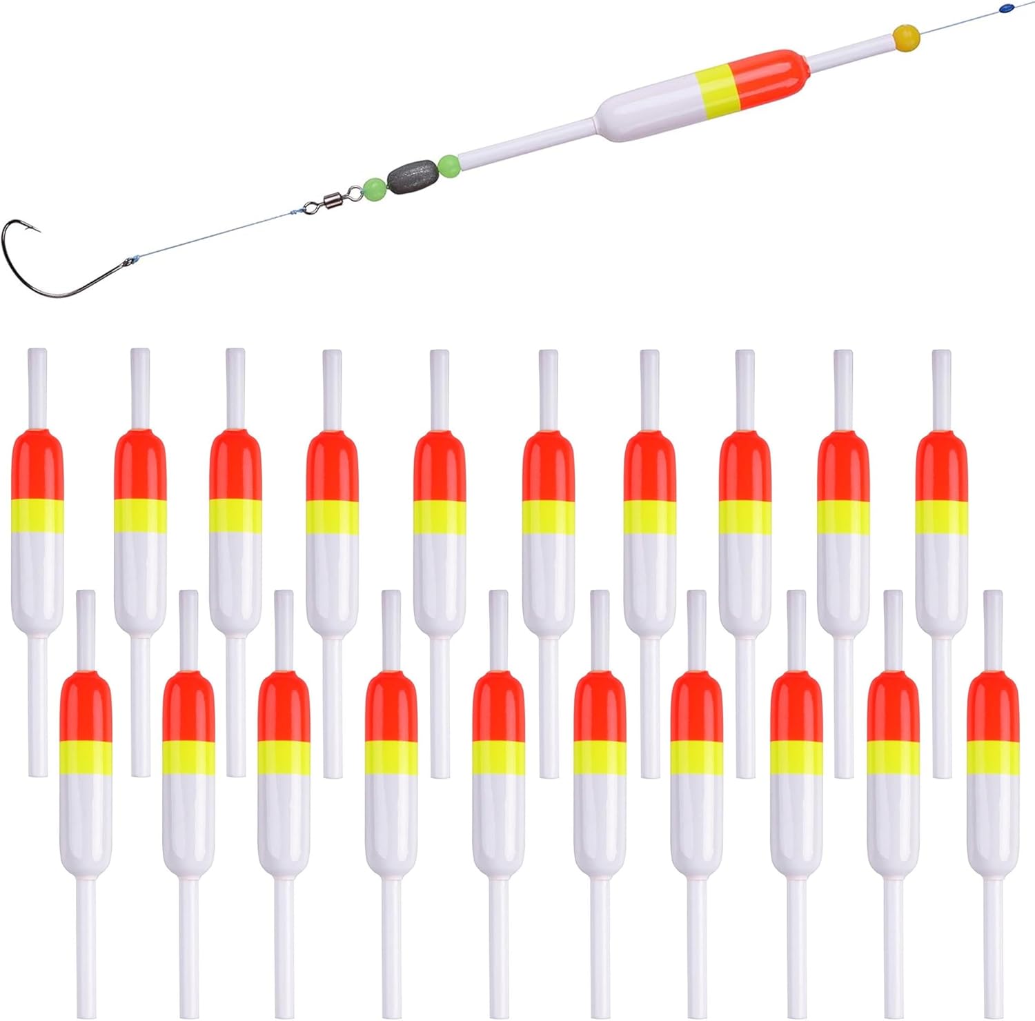 Slip Bobbers Fishing Floats and Bobbers,5/10/20pcs Wood Slip Bobbers Spring Oval Stick Slip Floats for Crappie Trout Panish Bass Fishing 2.44in x 0.59in x 5in