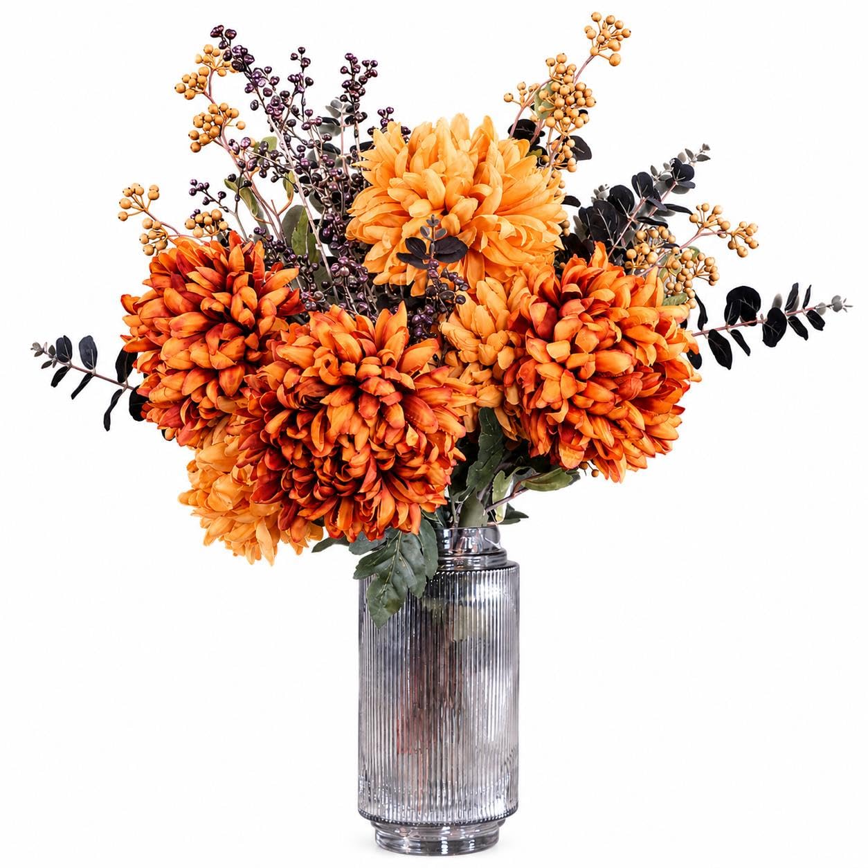 Leaf Design Artificial Flower Display with Vase