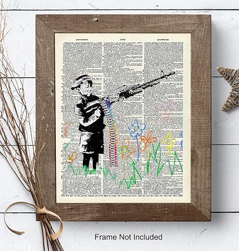 Miniatura 7 de Crayon Gun Banksy Dictionary Page Wall Art, 8x10 Street Art Photo - Gift for Graffiti, Mural Fans - Home Decor Picture, Decoration for Kids, Boys