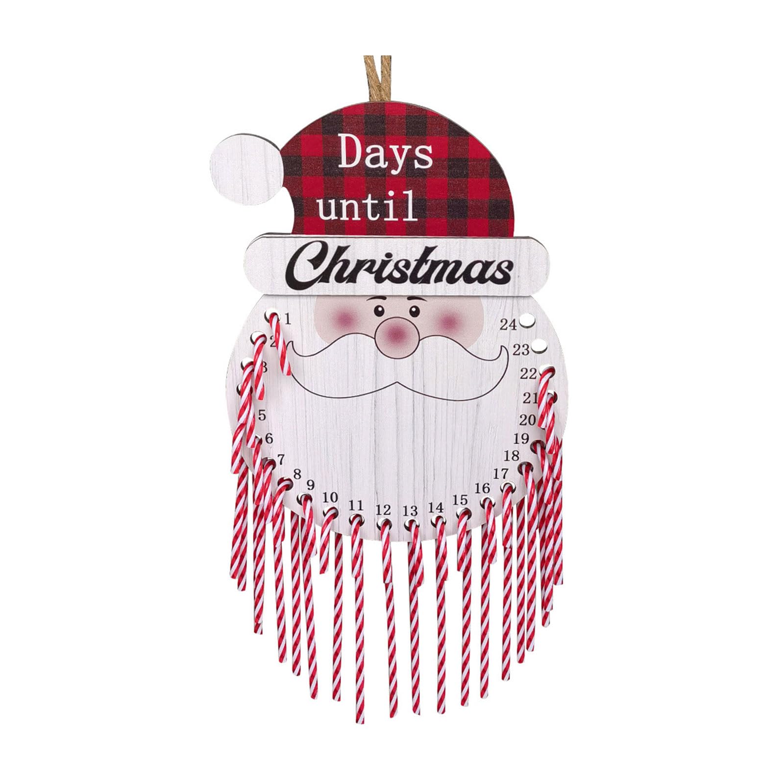 Jazuaiao Christmas Countdown Calendar Wood Santa Shapes for Fun and Festive Decorations Interactive Advent Calendar Countdown
