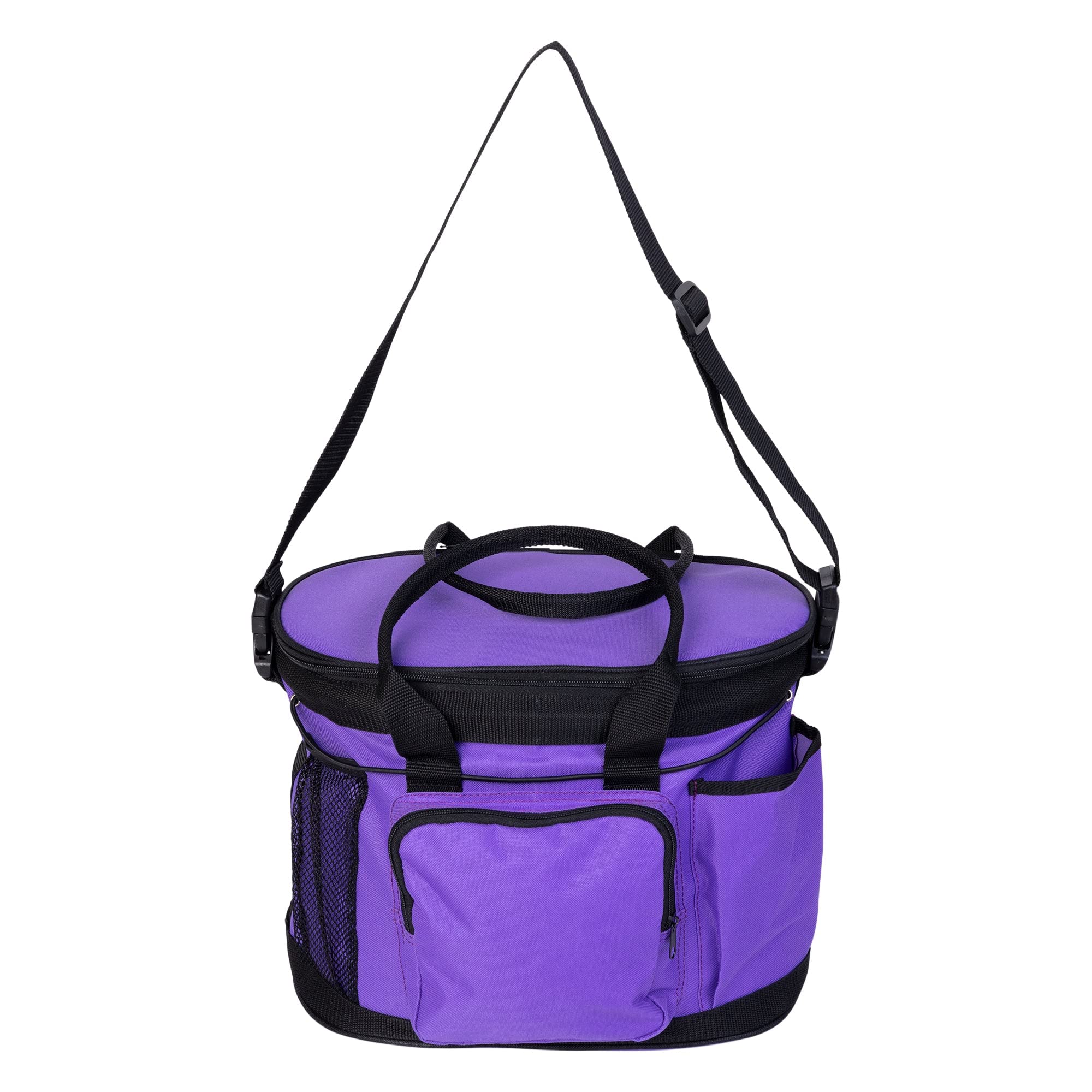 Photo 1 of **STOCK PHOTO REFERENCE ONLY** Huntley Equestrian Deluxe Grooming Bag, Designed Easy Access Multi Pocket Zipper Top Closure Double Handles Shoulder Strap Exterior Pockets One Size Purple