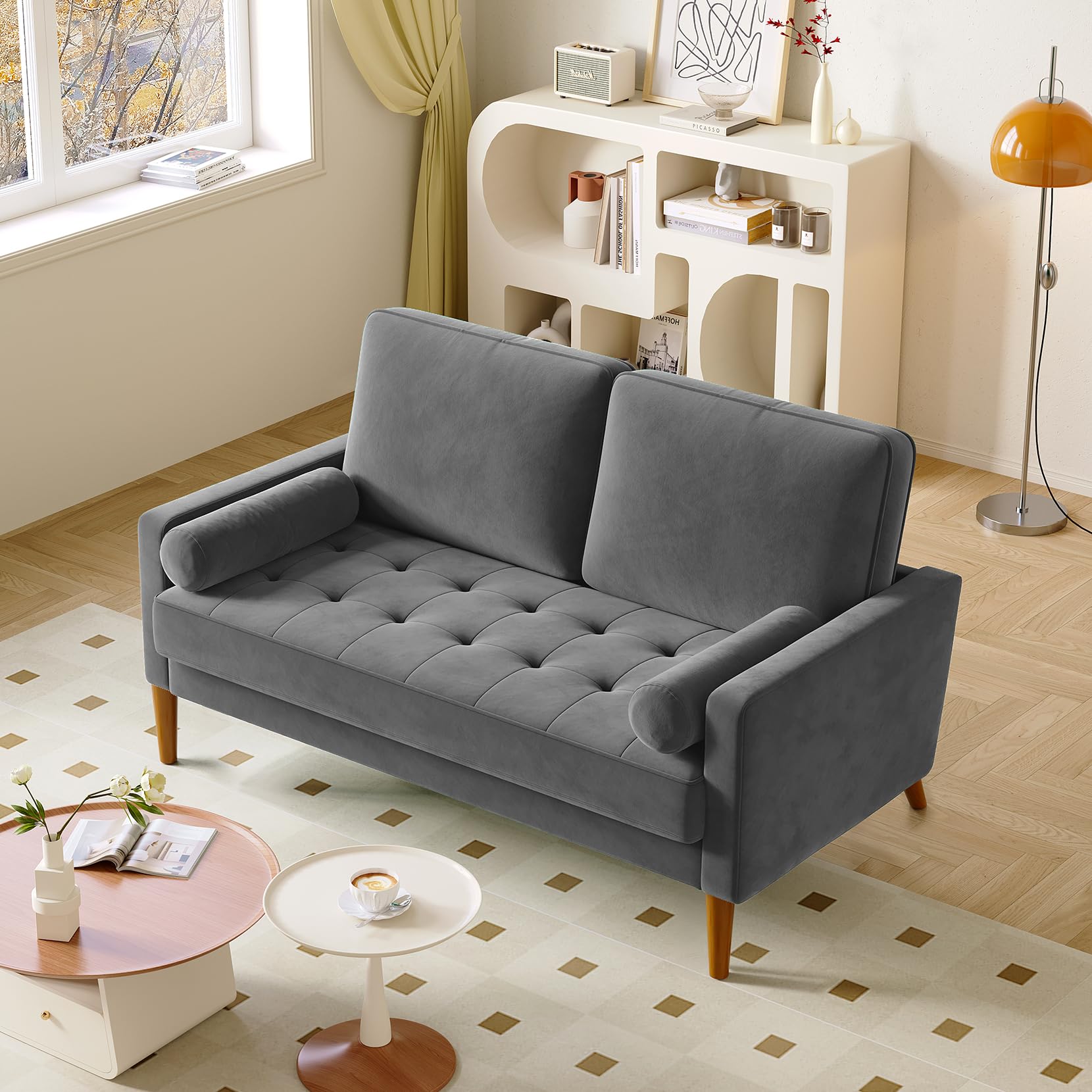 Amazon.co.jp: Vesgantti Sofa, 2 Seats, Fashionable, Velvet 