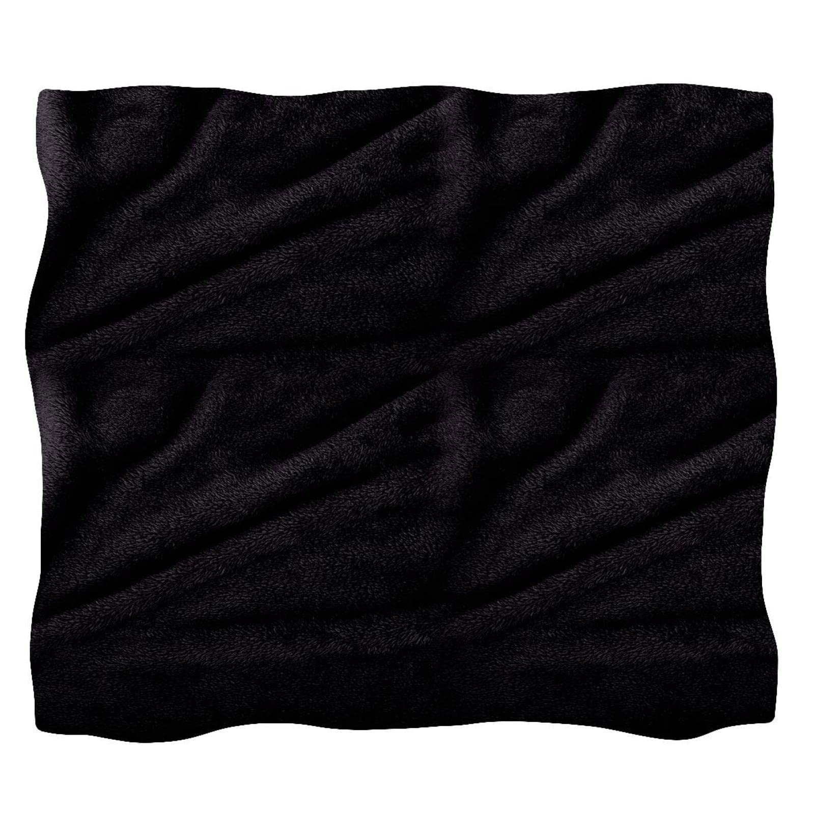 Couverture polaire noire pour lit et canapé - Plaid chaud de grande taille douillet